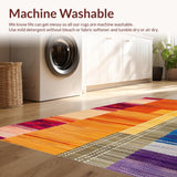Ultra Soft Area Rug, Non Slip, Stain Resistant, Washable Area Rugs for Living Room, Bedroom, Reversible Boho Orange Nursery Playroom Rug(Orange)