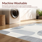 Ultra Soft Area Rug, Non Slip, Stain Resistant, Washable Area Rugs for Living Room, Bedroom, Modern Scallops(Ivory)