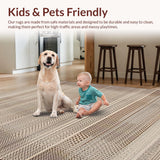 Ultra Soft Area Rug, Non Slip, Stain Resistant, Washable Area Rugs for Living Room, Bedroom, Textured Natural Yarn Design(Beige)