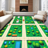 Ultra Soft Area Rug, Non Slip, Stain Resistant, Washable Area Rugs for Living Room, Bedroom, Imaginative Airport Play Mat for Kids' Bedroom(Green)