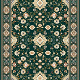 Ultra Soft Area Rug, Non Slip, Stain Resistant, Washable Area Rugs for Living Room, Bedroom, Chic Dark Floral Medallion(Green)