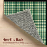 Ultra Soft Area Rug, Non Slip, Stain Resistant, Washable Area Rugs for Living Room, Bedroom, Stylish Neutral Plaid Motif(Green)