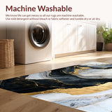 Ultra Soft Area Rug, Non Slip, Stain Resistant, Washable Area Rugs for Living Room, Bedroom, Luxurious Soft Toned Swirl(Black)
