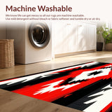 Ultra Soft Area Rug, Non Slip, Stain Resistant, Washable Area Rugs for Living Room, Bedroom, Modern Tribal Geometric Entryway Non-Shedding Carpet(Red)