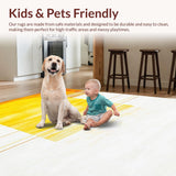 Ultra Soft Area Rug, Non Slip, Stain Resistant, Washable Area Rugs for Living Room, Bedroom, Transitional Soft Abstract Sunshine(Yellow)
