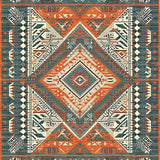 Ultra Soft Area Rug, Non Slip, Stain Resistant, Washable Area Rugs for Living Room, Bedroom, Artful Abstract Trellis Composition(Orange)