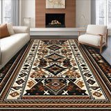 Ultra Soft Area Rug, Non Slip, Stain Resistant, Washable Area Rugs for Living Room, Bedroom, Stylish Contemporary Diamond Print(Brown)