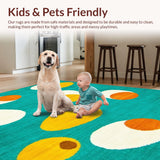 Ultra Soft Area Rug, Non Slip, Stain Resistant, Washable Area Rugs for Living Room, Bedroom, Eclectic Egg-Shaped Aesthetic(Blue)