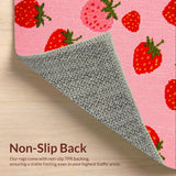 Ultra Soft Area Rug, Non Slip, Stain Resistant, Washable Area Rugs for Living Room, Bedroom, Playful Pastel Fruit Splash(Pink)