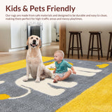 Ultra Soft Area Rug, Non Slip, Stain Resistant, Washable Area Rugs for Living Room, Bedroom, Engaging Round Safari Decor(Yellow)