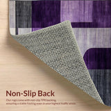 Ultra Soft Area Rug, Non Slip, Stain Resistant, Washable Area Rugs for Living Room, Bedroom, Chic Transitional Textured Floor Accent(Purple)