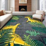 Ultra Soft Area Rug, Non Slip, Stain Resistant, Washable Area Rugs for Living Room, Bedroom, Vibrant Prehistoric Animal Aesthetic(Gray)