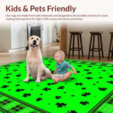 Ultra Soft Area Rug, Non Slip, Stain Resistant, Washable Area Rugs for Living Room, Bedroom, Rustic Shamrock Plaid Aesthetic(Green)
