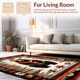 Ultra Soft Area Rug, Non Slip, Stain Resistant, Washable Area Rugs for Living Room, Bedroom, Natural Outdoor Scene Elements(Brown)