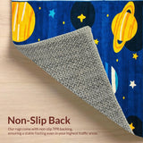 Ultra Soft Area Rug, Non Slip, Stain Resistant, Washable Area Rugs for Living Room, Bedroom, Galaxy Adventure Playful Aesthetic(Blue)