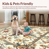 Refined Smoke and Beige Featuring Ornate Floral Leaf Motif Design(Beige)