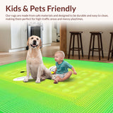 Ultra Soft Area Rug, Non Slip, Stain Resistant, Washable Area Rugs for Living Room, Bedroom, Artful Outdoor Floral Concept(Green)