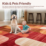Ultra Soft Area Rug, Non Slip, Stain Resistant, Washable Area Rugs for Living Room, Bedroom, Vibrant Earthy Textured Layers(Red)