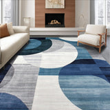 Ultra Soft Area Rug, Non Slip, Stain Resistant, Washable Area Rugs for Living Room, Bedroom, Dynamic Grey and Blue Mixed Hue Area Rug with Contemporary Spiral Pattern(Blue)