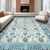 Ultra Soft Area Rug, Non Slip, Stain Resistant, Washable Area Rugs for Living Room, Bedroom, Modern Mosaic Area with Boho Geometric Tiles and Subtle Botanical Details(Beige)