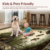 Ultra Soft Area Rug, Non Slip, Stain Resistant, Washable Area Rugs for Living Room, Bedroom, Rustic Nature-Inspired Bass Scene(Brown)