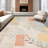 Artistic Floral Patchwork Area for Contemporary Spaces(Beige)