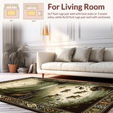 Ultra Soft Area Rug, Non Slip, Stain Resistant, Washable Area Rugs for Living Room, Bedroom, Rustic Nature-Inspired Bass Scene(Brown)