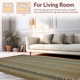 Ultra Soft Area Rug, Non Slip, Stain Resistant, Washable Area Rugs for Living Room, Bedroom, Chic Black and Beige Animal Motif(Beige)