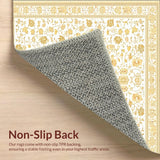 Ultra Soft Area Rug, Non Slip, Stain Resistant, Washable Area Rugs for Living Room, Bedroom, Modern Vintage Area and with Unique(White)