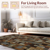 Ultra Soft Area Rug, Non Slip, Stain Resistant, Washable Area Rugs for Living Room, Bedroom, Charming Vintage Animal Print Style(Brown)