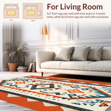 Ultra Soft Area Rug, Non Slip, Stain Resistant, Washable Area Rugs for Living Room, Bedroom, Neutral Tufted Bath Rug for Minimalist Decor(Orange)