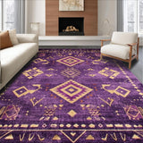 Ultra Soft Area Rug, Non Slip, Stain Resistant, Washable Area Rugs for Living Room, Bedroom, Richly Textured Modern Palette(Purple)