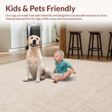 Ultra Soft Area Rug, Non Slip, Stain Resistant, Washable Area Rugs for Living Room, Bedroom, Beige Hand-Tufted Boho Living Room Rug(Beige)
