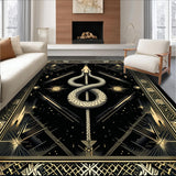 Ultra Soft Area Rug, Non Slip, Stain Resistant, Washable Area Rugs for Living Room, Bedroom, Dark Elegance Animal Pattern(Black)