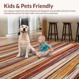 Ultra Soft Area Rug, Non Slip, Stain Resistant, Washable Area Rugs for Living Room, Bedroom, Artistic Casual Woven Aesthetic(Red)