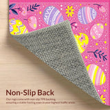 Ultra Soft Area Rug, Non Slip, Stain Resistant, Washable Area Rugs for Living Room, Bedroom, Enchanting Egg-Centric Design(Pink)