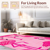 Ultra Soft Area Rug, Non Slip, Stain Resistant, Washable Area Rugs for Living Room, Bedroom, Vibrant Cute Animal Design(Pink)