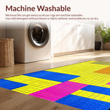 Ultra Soft Area Rug, Non Slip, Stain Resistant, Washable Area Rugs for Living Room, Bedroom, Lively Symmetrical Patterned Accent(Yellow)