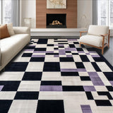 Ultra Soft Area Rug, Non Slip, Stain Resistant, Washable Area Rugs for Living Room, Bedroom, Contemporary Graphic Dice Aesthetic(Black)