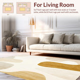 Ultra Soft Area Rug, Non Slip, Stain Resistant, Washable Area Rugs for Living Room, Bedroom, Artistic Palomino Beige Abstract Area Modern Animal(Beige)