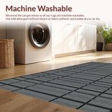 Ultra Soft Area Rug, Non Slip, Stain Resistant, Washable Area Rugs for Living Room, Bedroom, Sophisticated Monochrome Ogee Motif(Black)