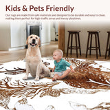 Ultra Soft Area Rug, Non Slip, Stain Resistant, Washable Area Rugs for Living Room, Bedroom, Non-Slip Animal Print Playroom Carpet(Brown)