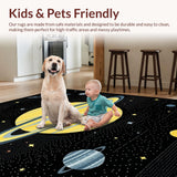 Ultra Soft Area Rug, Non Slip, Stain Resistant, Washable Area Rugs for Living Room, Bedroom, Striking Interstellar Color Palette(Yellow)
