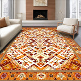 Ultra Soft Area Rug, Non Slip, Stain Resistant, Washable Area Rugs for Living Room, Bedroom, Amber Cascade Decorative Area with Flowing Geometric Motifs(Brown)