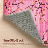 Ultra Soft Area Rug, Non Slip, Stain Resistant, Washable Area Rugs for Living Room, Bedroom, Lush Pastel Blossom Patterns(Pink)