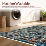 Ultra Soft Area Rug, Non Slip, Stain Resistant, Washable Area Rugs for Living Room, Bedroom, Interactive Road Design Carpet for Kids Learning Area(Blue)