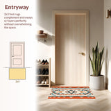 Ultra Soft Area Rug, Non Slip, Stain Resistant, Washable Area Rugs for Living Room, Bedroom, Neutral Tufted Bath Rug for Minimalist Decor(Orange)