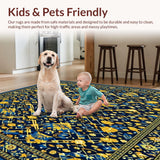 Ultra Soft Area Rug, Non Slip, Stain Resistant, Washable Area Rugs for Living Room, Bedroom, Woven Diamond Floor Covering(Blue)