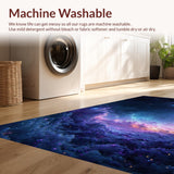 Ultra Soft Area Rug, Non Slip, Stain Resistant, Washable Area Rugs for Living Room, Bedroom, Ethereal Cosmic Starburst Tapestry(Blue)