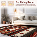 Ultra Soft Area Rug, Non Slip, Stain Resistant, Washable Area Rugs for Living Room, Bedroom, Cozy Rustic Animal Design(Red)